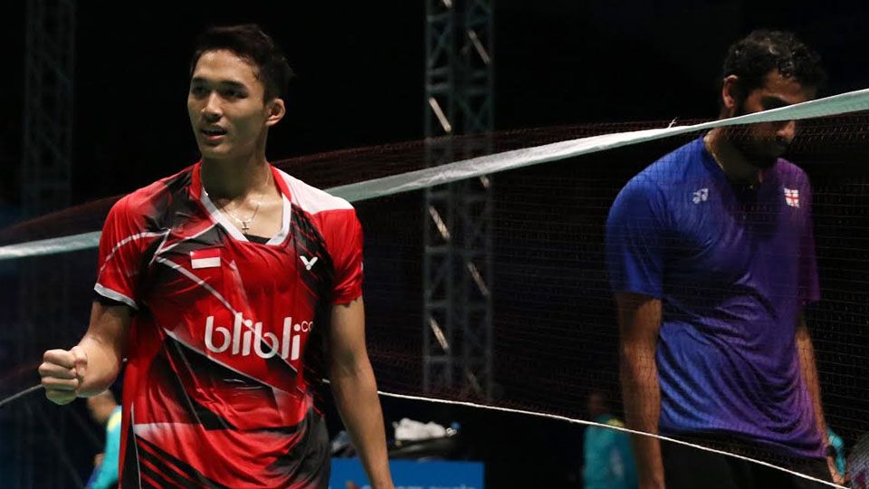Jonatan Christie (Merah) mengincar tiket Olimpiade 2020 mendatang. Copyright: &copy; humas pbsi